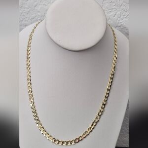 10kt Gold Curb Design Solid Chain